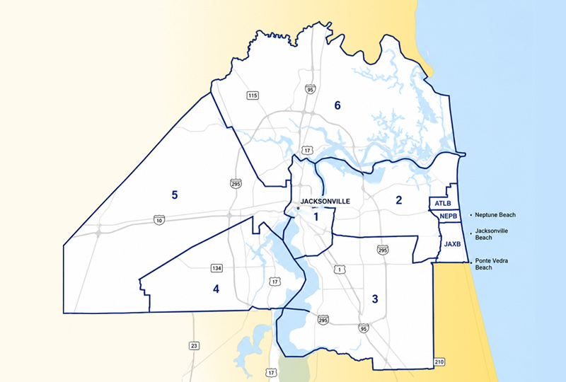 A map of Duval County